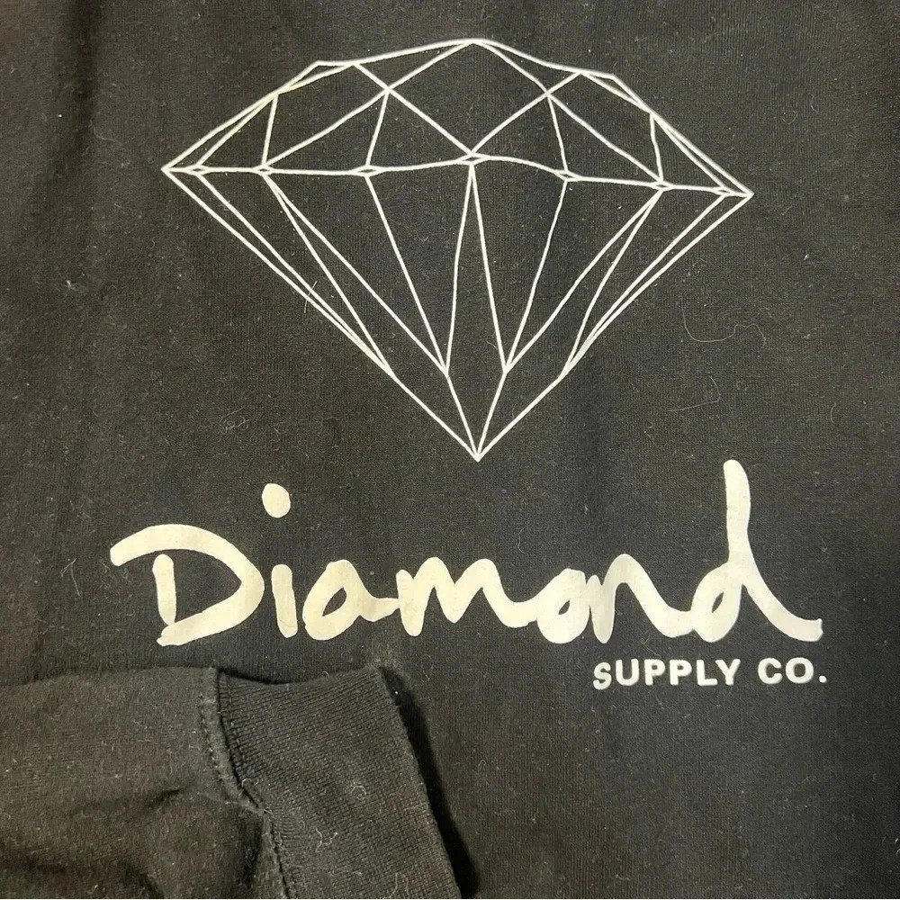 Diamond Supply Co. OG SIGN PULLOVER Black White Grey Graphic Print Men's Hoodie - Picture 2 of 7